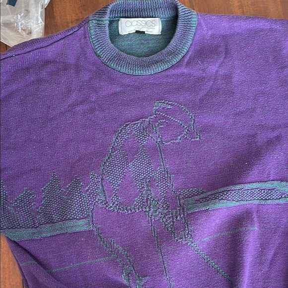Vintage Purple Golfer Sweater by Cladwell Size Small - Picture 3 of 8
